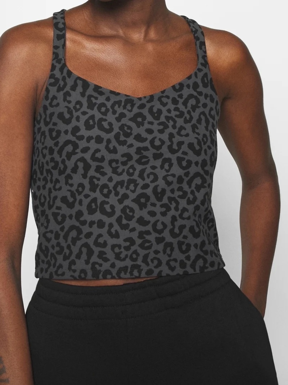 Abercrombie & Fitch Leopard Print Racerback Active Tank Top Size Small